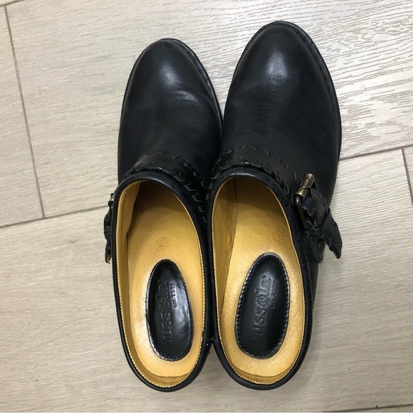 Bussola Woodville Black Leather Clogs Excellent Used Condition SZ 38EU & 7.5 US - Picture 6 of 8